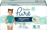 Pampers Pure Protection Baby Diapers, Size 5 (27+ lbs), 88 Count, Up to 100% Leakproof, Premium Plant-Based Skin Protection, Hypoallergenic Soft Diapers - Image 16
