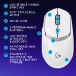 Logitech G309 Lightspeed Wireless Gaming Mouse, Lightweight, LIGHTFORCE Switches, Hero 25K Sensor, 300+ hr Battery, 6 Programmable Buttons, PC & Mac - White - Image 9