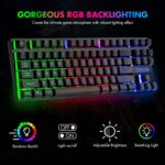 CHONCHOW 87 Keys TKL Gaming Keyboard and Mouse Combo, Wired LED Rainbow Backlit Keyboard 800-3200 DPI RGB Mouse, Gaming for PS4 Xbox PC Laptop Mac - Image 3