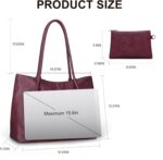 Large Tote Bag for Women Work Vegan Leather 16L Ladies Handbags Womens Big Purses Shoulder for Travel - Image 4