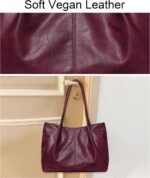 Large Tote Bag for Women Work Vegan Leather 16L Ladies Handbags Womens Big Purses Shoulder for Travel - Image 7