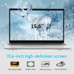 15.6" Laptop Computer Notebook, 4-Core N95 Processor, FHD Display, Backlit Keyboard, Fingerprint, Webcam, Bluetooth, WiFi, Win 11 Pro, 10TB Upgradeable, T152A, 8GB RAM, 512GB SSD, Silver - Image 3