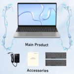 15.6" Laptop Computer Notebook, 4-Core N95 Processor, FHD Display, Backlit Keyboard, Fingerprint, Webcam, Bluetooth, WiFi, Win 11 Pro, 10TB Upgradeable, T152A, 8GB RAM, 512GB SSD, Silver - Image 10