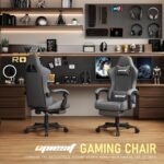 Gaming Chair,Ergonomic Computer Chairs for Adults with Footrest, PU Leather Office Chair with Adjustable Lumbar Support & Pocket Spring Cushion - Heavy Duty 400lb Capacity Gamer Chair (Grey) - Image 3