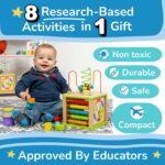 Toyventive Wooden Kids Baby Activity Cube - Girls Gift Set | 1st Birthday Gifts Toys for 1 One, 2 Year Old Girl | Developmental Toddler Educational Learning Girl Toys 12-18 Months | Bead Maze - Image 3