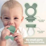 Bessentials Baby Fresh Fruit Food Feeder - 2 Pack Silicone Baby Mesh Feeders for Infant Safe Self Feeding |3 Sizes Food Pouches Included| Suitable for Baby 4m+（ Purple+Misty Green） - Image 3
