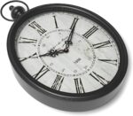 Menterry Oval Retro Wall Clock, Rustic Vintage Style, Black Antique Design, Battery Operated Silent Decor Large Wall Clocks for Kitchen,Farmhouse,Office (15.5" H x 10.5" W) - Image 3