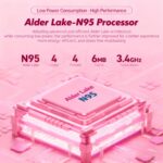 15.6" Laptop Computer Notebook, 4-Core N95 Processor, FHD Display, Backlit Keyboard, Fingerprint, Webcam, Bluetooth, WiFi, Win 11 Pro, 10TB Upgradeable, T152A, 32GB RAM, 1TB SSD, Pink - Image 5