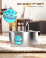 Dog Water Fountain for Large Dogs: 7L/236oz/1.8G Dog Fountain Stainless Steel - Big Cat Drinking Fountain Indoor - Super Quiet Water Fountain for Dogs Inside - for Large Dog Cats & Multi-Pet Home - Image 7
