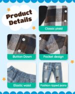 NZRVAWS Toddler Baby Boy Clothes Infant Outfit Boys Hoodie Sweatsuit Ripped Jean Fall Winter Little Boy Clothing 6M-7T - Image 6