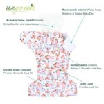 wegreeco Cloth Diapers 6 Pack with 6 Inserts & 1 Wet Bag, Washable Cloth Diapers for Babies, One Size Adjustable Reusable (Flower) - Image 3