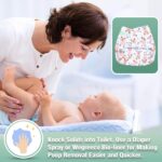 wegreeco Cloth Diapers 6 Pack with 6 Inserts & 1 Wet Bag, Washable Cloth Diapers for Babies, One Size Adjustable Reusable (Flower) - Image 6