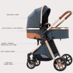 Baby Stroller Baby Prams Pushchair 2 in 1, Foldable, Portable, Comfortable, for Infant Toddler Aged 0-36 Months (Blue) - Image 4