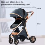 Baby Stroller Baby Prams Pushchair 2 in 1, Foldable, Portable, Comfortable, for Infant Toddler Aged 0-36 Months (Blue) - Image 9