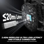 Wireless Gaming Headset for PS5, PS4, PC, Switch, Mac, Mobile, USB & Type-C 2.4GHz Gaming Headphones with 50mm Drivers, 3D Surround Sound, ENC Noise Cancelling Mic, RGB Lights, 50-Hr Playtime - Image 5