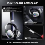 Wireless Gaming Headset for PS5, PS4, PC, Switch, Mac, Mobile, USB & Type-C 2.4GHz Gaming Headphones with 50mm Drivers, 3D Surround Sound, ENC Noise Cancelling Mic, RGB Lights, 50-Hr Playtime - Image 8