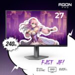 AOC Agon PRO AG276QZD2 27" OLED Tournament Gaming Monitor 2560x1440, 240Hz 0.03ms, G-SYNC, PS5 Xbox Switch Compatible, Glossy, Black - Image 3