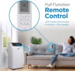 BLACK+DECKER Smart Portable Air Conditioner with Heat, 12,000 BTU (8,000 BTU SACC) Cooling, 9,000 BTU Heating for Rooms up to 550 Sq. Ft., Follow Me Remote, BPACT12HWT, White - Image 4