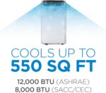 BLACK+DECKER Smart Portable Air Conditioner with Heat, 12,000 BTU (8,000 BTU SACC) Cooling, 9,000 BTU Heating for Rooms up to 550 Sq. Ft., Follow Me Remote, BPACT12HWT, White - Image 6