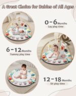 Baby Play Mat Activity Gym,6 Developmental Zones Tummy Time Mat, Foldable Wooden Baby Play Gym with 7 Detachable Sensory Toys for Newborn Brain Development, Essential Baby Shower Set - Image 8