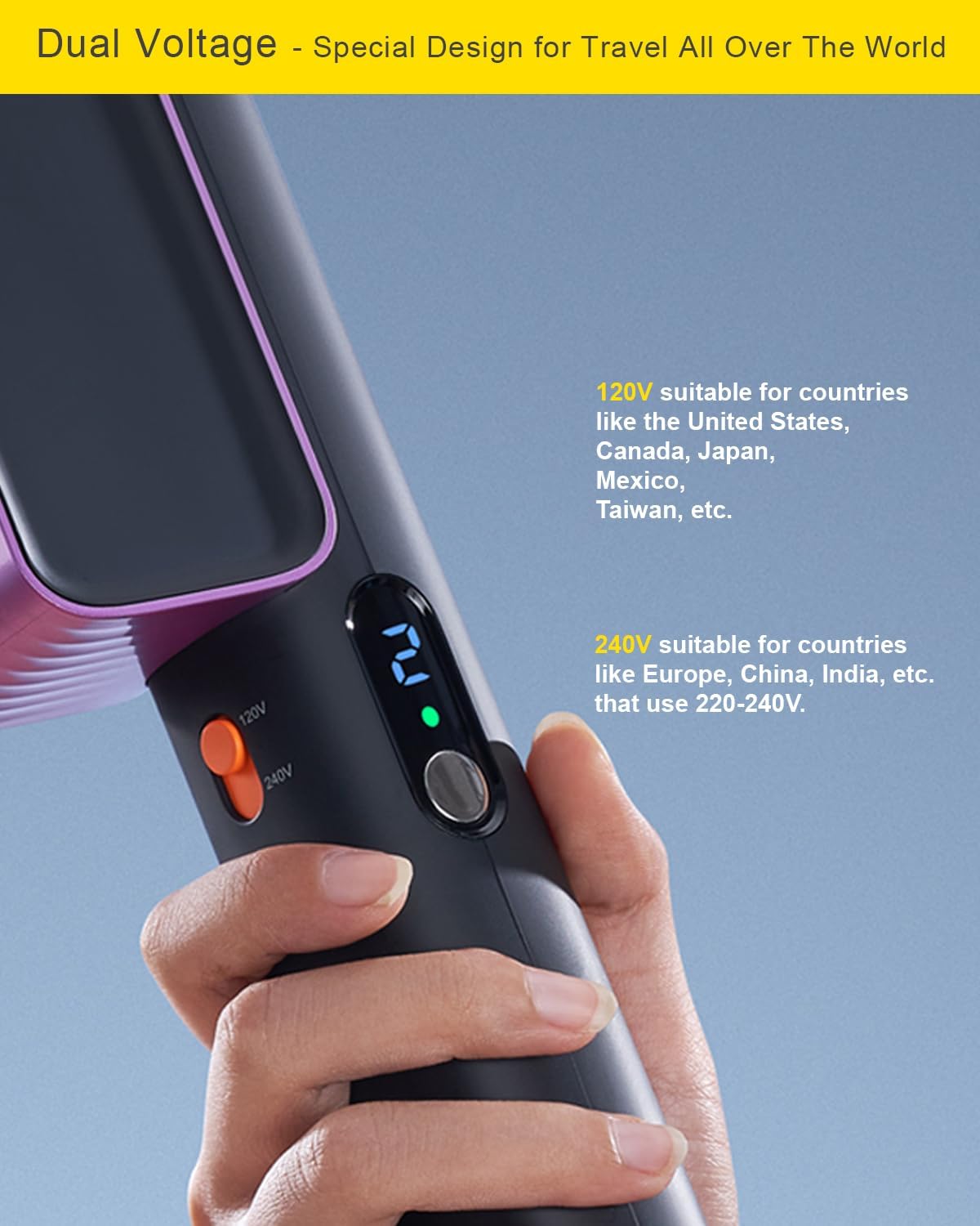 G7 2-in-1 Professional 100-240V Dual Voltage Steamer for Clothes and Iron for Clothes, Just 1lbs Lightly, 8 Minutes of Continuous Steam, 1000W Portable Steamer for travel and home - Image 9