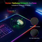 BladeHawks Extra Large RGB Gaming Mouse Pad-14 Light Modes, Extended Soft LED Mouse Pad, Anti-Slip Rubber Base, Computer Keyboard Mousepad Mat (31.5 x 12 Inch) - Image 4