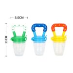 Food Feeder Baby Fruit Pacifier (3 Pcs) with 6 Different Sized Silicone Pacifiers 2 PCS Dispensing Spoon 90ML Spoons Clip Infant Teething Feeders -Blue - Image 8
