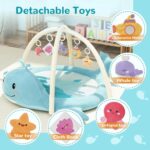 Baby Play Mat, Whale Tummy Time Mat with Toys, Baby Activity Gym for Infants 0–12 Months – 100% Cotton Sensory Floor Mat for Boys & Girls - Image 10