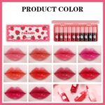 10 Pcs Lip Tint Set Cute Glossy Lip Stains and Matte Lipsticks with Long-lasting and Quick-drying Mini Lip Gloss Lipstick for Makeup Gift (Strawberry, Lip Gloss) - Image 7
