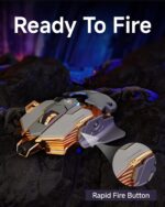 EWEADN G5 Wired Gaming Mouse, Ergonomic RGB Computer Mouse, 12800 Adjustable DPI, 9 Programmable Macro Buttons with Rapid Fire Key Compatible for PC/Laptop/Windows-Grey - Image 7