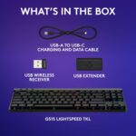 Logitech G515 Wireless Gaming Keyboard TKL, LIGHTSYNC RGB, Thin Tenkeyless Design, Double-Shot PBT Keycaps, Tactile Brown Mechanical Switches - Black - Image 10