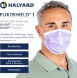 HALYARD FLUIDSHIELD 1 Disposable Procedure Mask with SO SOFT Lining and SO SOFT Earloops, Lavender, 25868 (Box of 50) - Image 4