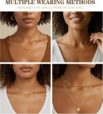 YEEZII Layered Gold Necklaces for Women Trendy, 3 Pcs 14K Gold Plated Choker Paperclip Box Chain Necklace, Stackable Women's Gold Pendant Necklaces Jewelry Set - Image 6