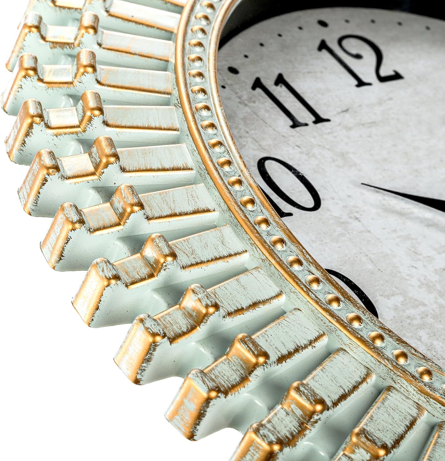 12" Retro Wall Clock, Silent Non-Ticking Round Clock, Aqua Battery Operated Quartz Clock, Plastic Vintage Clocks for Living Room Bedroom Kitchen Home Office Classroom School Decor - Image 6