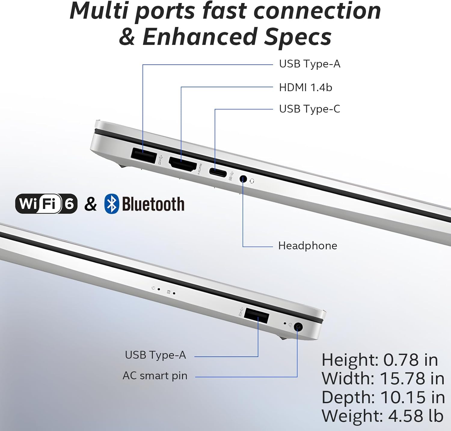 HP 17.3” FHD Business Laptop – AMD Ryzen 5 7430U (4.3GHz Max), 16GB RAM, 512GB SSD, Windows 11 Pro, Long 9.5-Hr Battery, Wi-Fi 6, Type-C, Numeric Pad, Copilot AI, w/AI Voice Recorder - Image 6
