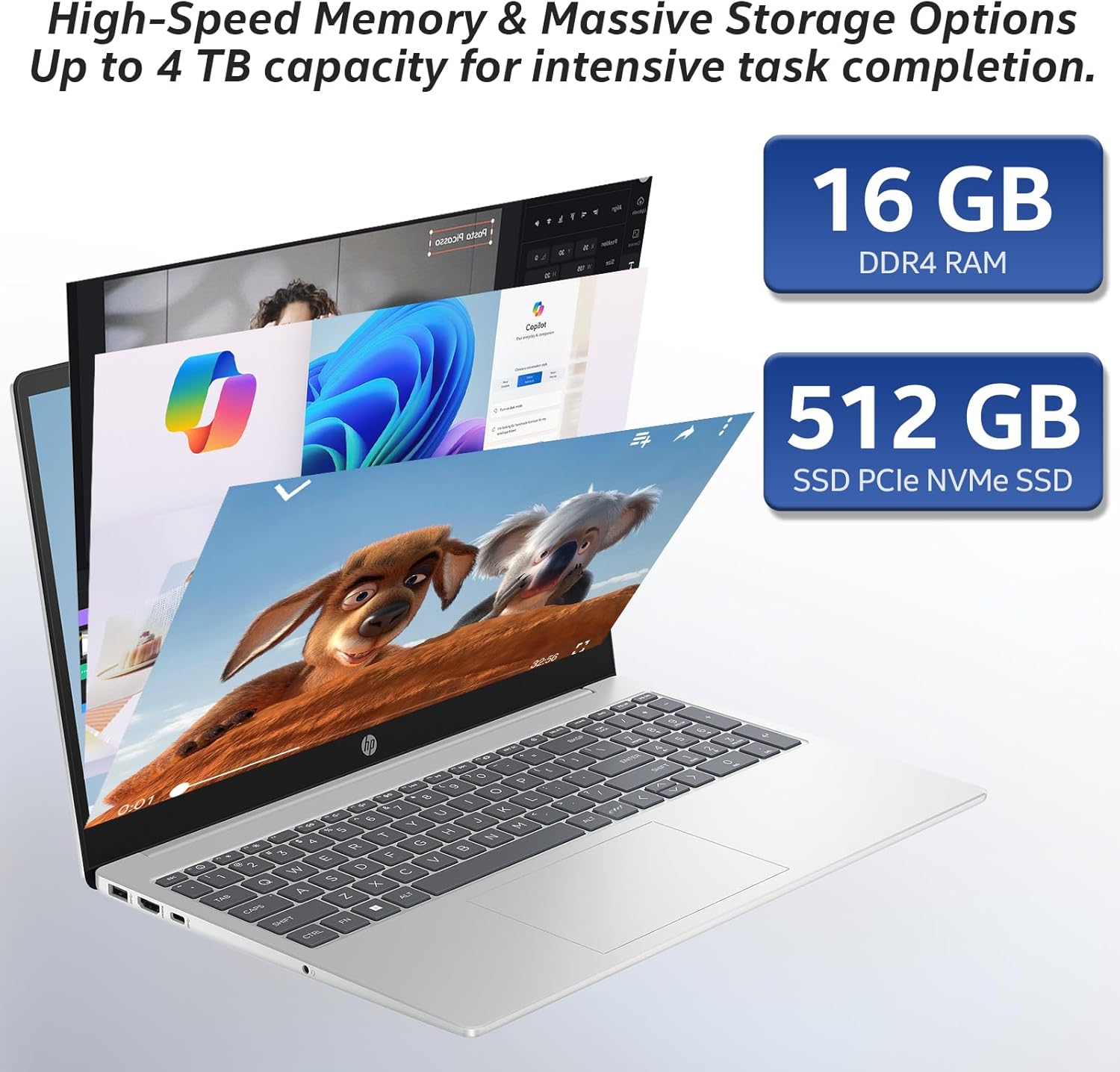 HP 17.3” FHD Business Laptop – AMD Ryzen 5 7430U (4.3GHz Max), 16GB RAM, 512GB SSD, Windows 11 Pro, Long 9.5-Hr Battery, Wi-Fi 6, Type-C, Numeric Pad, Copilot AI, w/AI Voice Recorder - Image 7