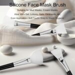 Silicone Face Mask Brush Applicator Set - Black, 4 Pcs with 2 Styles for Facial Mud, Clay Mask, DIY, Modeling Mask, Body Lotion, and BB CC Cream - Image 3