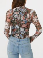 AUTOMET Lace Long Sleeve Floral Mesh Mockneck Going Out Tops for Women Fall Fashion Outfits 2025 - Image 5