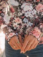 AUTOMET Lace Long Sleeve Floral Mesh Mockneck Going Out Tops for Women Fall Fashion Outfits 2025 - Image 7