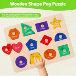 Jumlys Montessori Toys for Toddlers 1, 2, 3 Year Old, Wooden Shape Learning Puzzles for Baby 12-18-24 Months, Early Educational Toys, Perfect Christmas Birthday Gifts for Boys & Girls Age 1-3 - Image 3