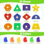 Jumlys Montessori Toys for Toddlers 1, 2, 3 Year Old, Wooden Shape Learning Puzzles for Baby 12-18-24 Months, Early Educational Toys, Perfect Christmas Birthday Gifts for Boys & Girls Age 1-3 - Image 6