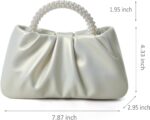 Beatfull Evening Purse Women Small Pearl Handbags Soft Leather Ruched Bag Wedding Bridal Clutch Party Prom Crossbody Purses - Image 7