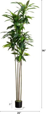 Nearly Natural 8ft. Artificial Dracaena Tree with Real Touch Leaves - Image 3