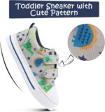 K KomForme Toddler Boys & Girls Shoes Kids Canvas Sneakers with Cartoon Dual Hook and Loops - Image 4