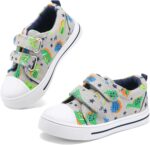 K KomForme Toddler Boys & Girls Shoes Kids Canvas Sneakers with Cartoon Dual Hook and Loops - Image 10