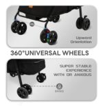 4 Wheels Pet Stroller,One-Click Folding Portable Folding Dog Cat Stroller,Sunshade, Storage Bag, Waterproof Oxford Fiber，Breathable and Visible Mesh for Small/Medium Pets up to 33 lbs,Black ﻿ - Image 5