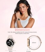 SUNKTA Smart Watch for Women (Answer/Make Call),1.27" Curved Display​ Smartwatch with Female Cycle/Sleep Monitor,5ATM Waterproof Fitness Tracker 100 Sport Modes Pedometer for Android/iOS,Gold - Image 7