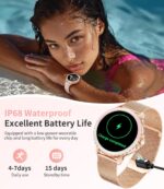 SUNKTA Smart Watch for Women (Answer/Make Call),1.27" Curved Display​ Smartwatch with Female Cycle/Sleep Monitor,5ATM Waterproof Fitness Tracker 100 Sport Modes Pedometer for Android/iOS,Gold - Image 8