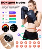 SUNKTA Smart Watch for Women (Answer/Make Call),1.27" Curved Display​ Smartwatch with Female Cycle/Sleep Monitor,5ATM Waterproof Fitness Tracker 100 Sport Modes Pedometer for Android/iOS,Gold - Image 10