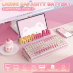 YUNZII C75 Wireless Mechanical Keyboard,75% Layout, Hot-Swappable NKRO,BT5.0/2.4G/USB-C Mode,Dye-Sub PBT MOA Keycaps,RGB Gasket Mount,Cute Cake Design for Mac/Win/Gaming (Pink, Candy Switch) - Image 7